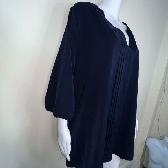 Bloomchic Navy chiffon Tunic With Front Pleating - Picture 4 of 13